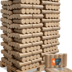 HEIZFUXX Heizbriketts Nestro XL, Nadelholz, Blau, 960 kg (96 x 10 kg) auf Palette – Hoher Heizwert, geringe Aschebildung, für Kachel- und Holzöfen