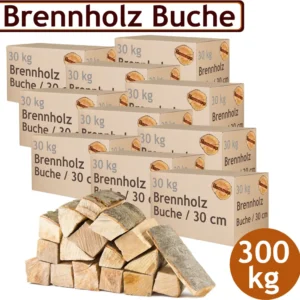 Brennholz Kaminholz Holz 5 - 500 kg Für Ofen und Kamin Kaminofen Feuerschale Grill Buche Feuerholz Buchenholz Holzscheite Wood 30 cm flameup, Menge:300 kg (0.97€/kg)